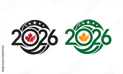 2026 silhouette logo with maple leaf and stars