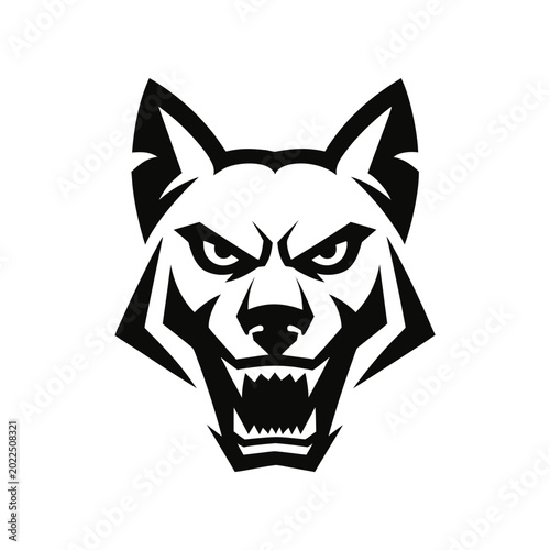 Black and White Dog Mascot Logo