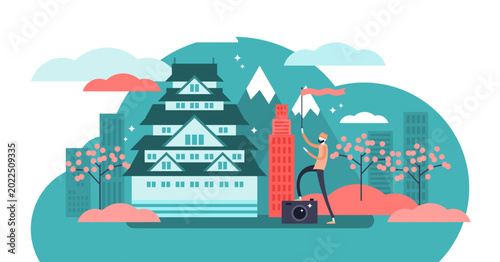 Obraz na plátně Osaka illustration, transparent background