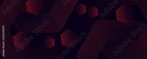 Bild auf Leinwand Abstract dark red background with glowing geometric lines