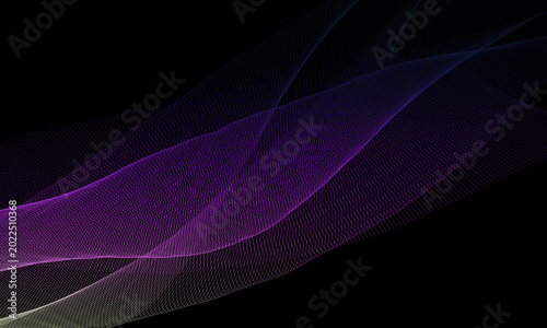 Foto Abstract digital art photograph showing elegant purple and blue glowing light wa