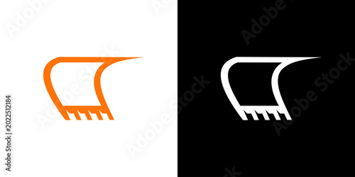 Foto Excavator bucket arm icon abstract logo isolated graphic