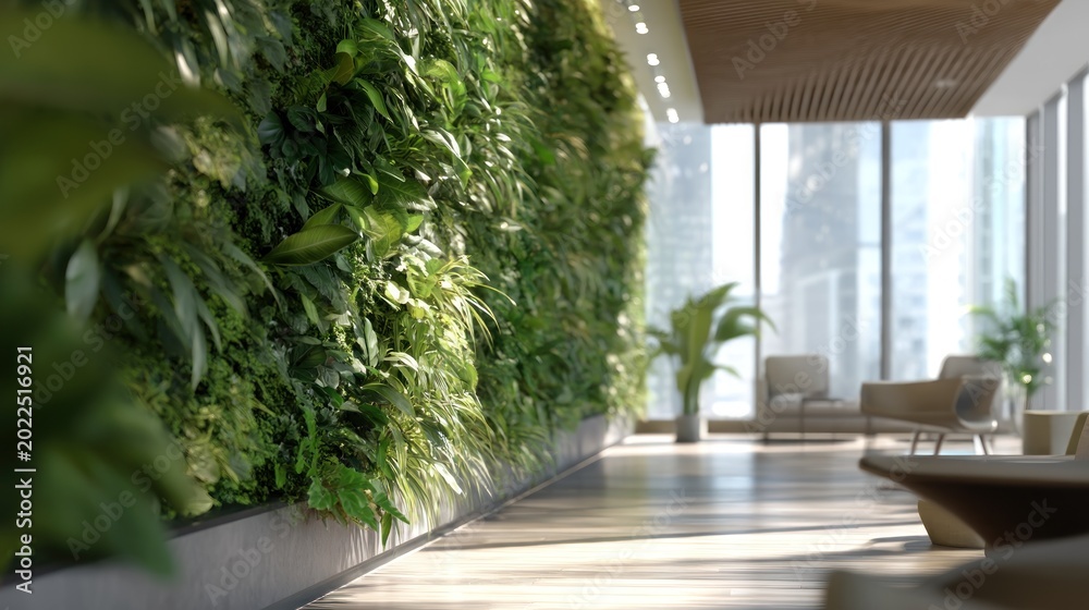 Fototapeta premium Modern hallway green wall