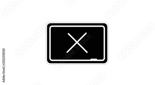 Black rectangle with white X symbol.