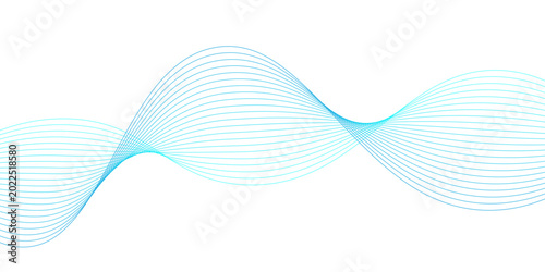 Abstract blue wave background featuring a digital flow of wavy lines and light curves in a motion concept design for business technology wallpaper