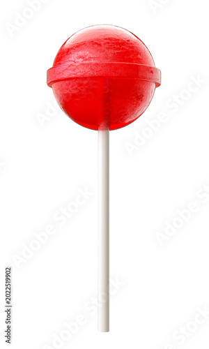 Fotografie Red lollipop candy 3d with transparent background