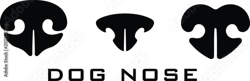 Minimalist dog nose icons set on transparent background