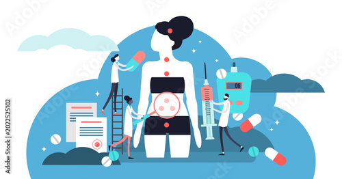 Tableau sur toile Endocrinology illustration, transparent background