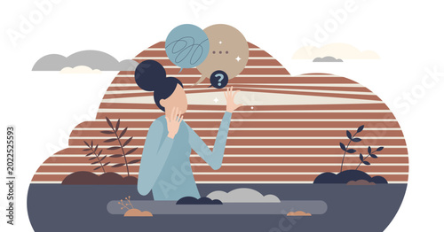 Valokuva Agoraphobia illustration, transparent background