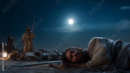David enters Saul’s camp at night without harm, showing how true strength chooses mercy over revenge and trusts God instead of taking vengeance

