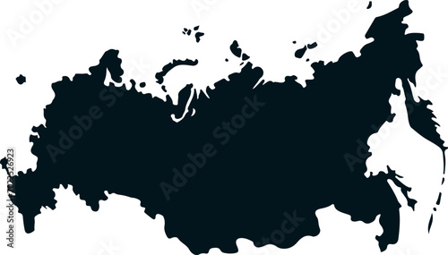 Schilderij op canvas Russia map outline silhouette on white background for geography purposes only