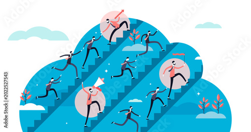 Fotografi Leadership styles tiny persons concept illustration, transparent background