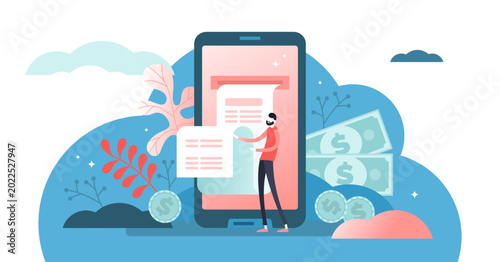 Canvas-taulu Digital bill illustration, transparent background