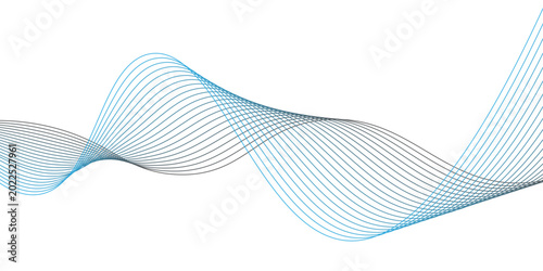 An abstract blue wave background featuring a vector design of curved motion lines and wavy light elements for a digital business backdrop