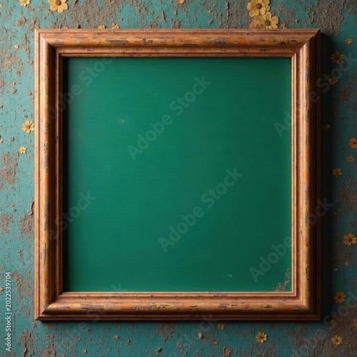 Vintage chalkboard, old wooden frame, blank space, frame, empty