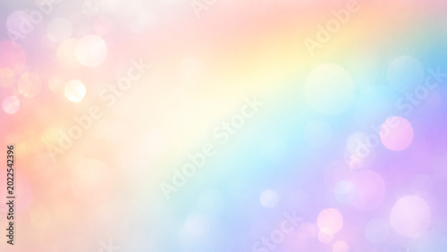 Soft pastel pride bokeh background with rainbow