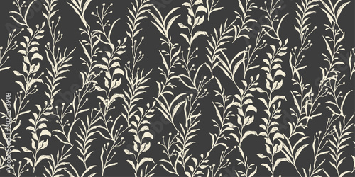 vector seamless pattern with leaves