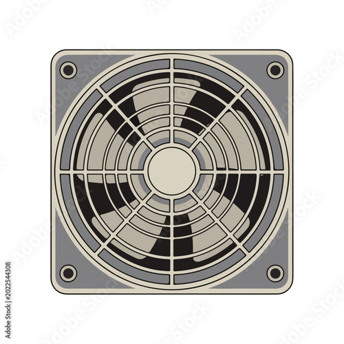 Computer Cooling Fan Illustration Design Element.