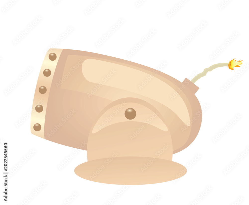 Fototapeta premium Retro armory cannon. vector illustration 