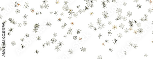 Canvastavla Delicate snowflake pattern falling against a clean white background
