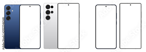 Φωτογραφία Realistic smartphone mockup collection with front and back mobile phone display