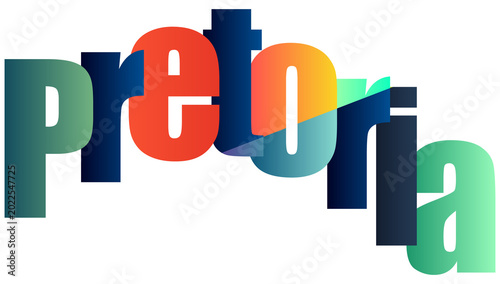 Canvas Print Colorful stylized text logo design pretoria with gradient letters preview
