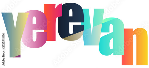 Vászonkép Colorful Gradient Text Logo Design Featuring Name Yerevan