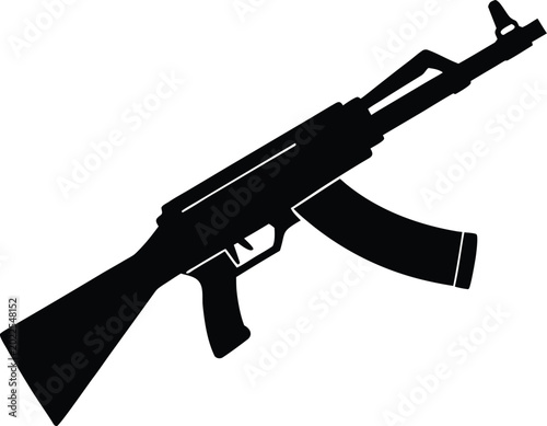 Fotografi Silhouette design of AK 12 modernized Russian weapon