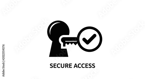 Tableau sur toile Key with Check Mark Secure Access.