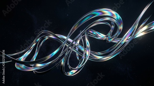Abstract Composition of Flowing Holographic Ribbons in a Starry Cosmos