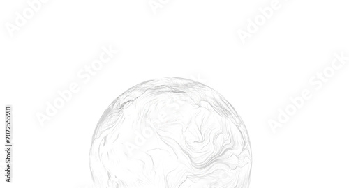 Tableau sur toile Abstract image depicting swirling lines forming a sphere, suggestive of concepts