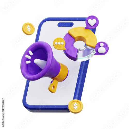 Digital Marketing 3D Icon
