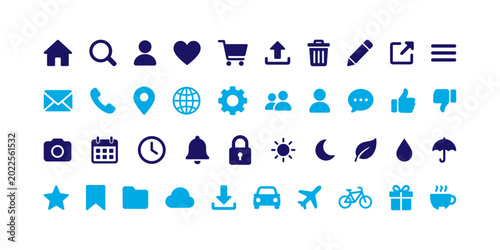 Modern UI and Interface Solid Icons Set for Mobile Apps and Web Design. communication icons, settings, user interface, navigation