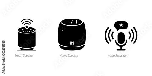 Smart Home Speaker solid icon. voice Assistant, Home Speaker, Smart Speaker