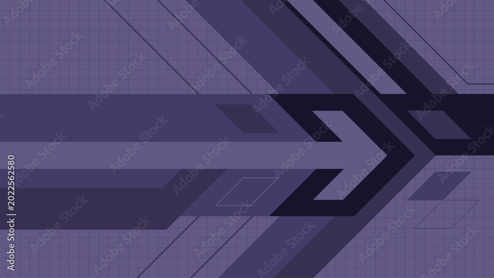Fototapeta premium Purple abstract arrow modern technology backdrop