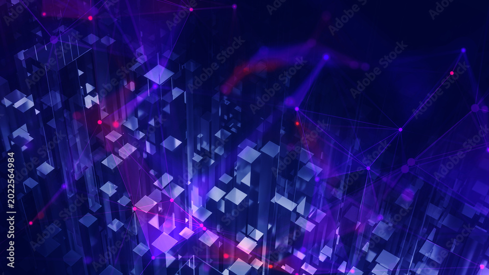 Fototapeta premium 3D blocks background, cyberysecurity, big data concept.