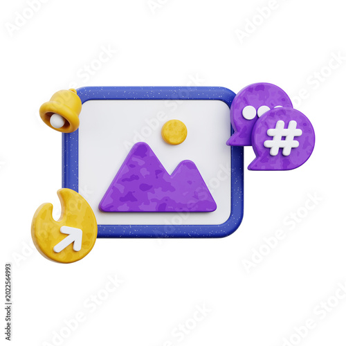 Social Media Post Trending 3D Icon