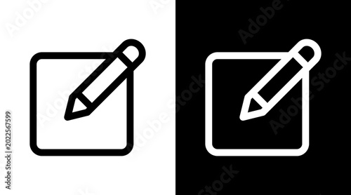 Bild auf Leinwand Edit Icon Sheet Black And White