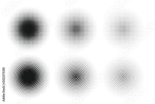 Cuadro en lienzo Abstract grunge halftone circles textured background design