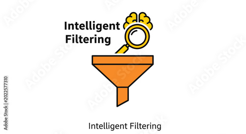 Schilderij op canvas Intelligent Filtering Funnel with Magnifying.