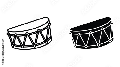 Fotografie Two types of snare drums with different drumheads