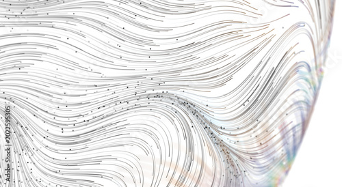 Fotografía Dynamic abstract background with swirling lines and small particles, conveying movement and energy