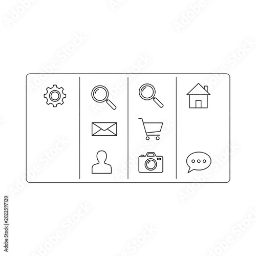 Ui navigation and user interface web icons set with navigation, interface