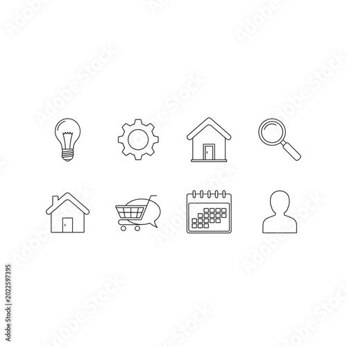 Essential web interface and navigation icons with interface, navigation