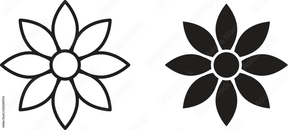 Fototapeta premium Gerbera icon collection. Minimal icon and symbol