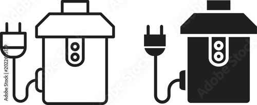 Fotografie Garbage disposal icon collection. Minimal icon and symbol