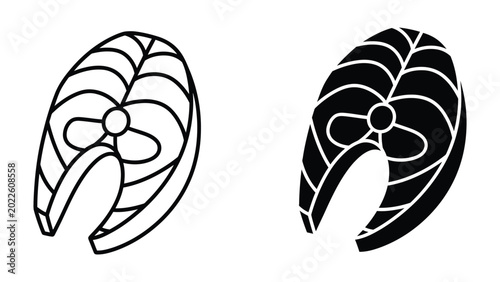 Foto Simple black and white leaf with vein details illustration