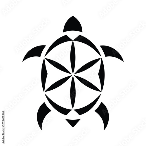 Turtle logo style vector illustration