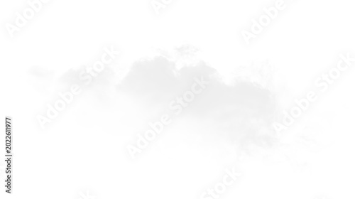 White clouds floating in the sky on a transparent background during daylight hours in a clear and bright atmosphere