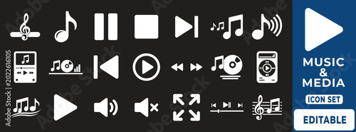 Photos Creative Audio Playback Icons Pack for Music Apps and Media Interfaces